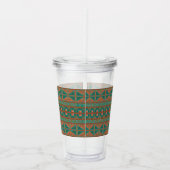 Verre En Acrylique Couleurs en cuivre Turquoise sud-ouest Motif géomé (Droite)