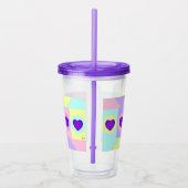 Verre En Acrylique Couleurs pastel & coeurs violets battre (Droite)