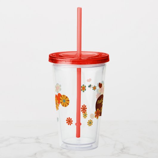 Verre En Acrylique Couleurs thématiques des années 70 Fleurs Super (Droite)