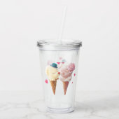 Verre En Acrylique Couple de crème glacée - Amour au premier coup (Dos)