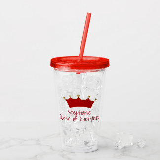 Verre En Acrylique Couronne rouge sur le thème de la Reine