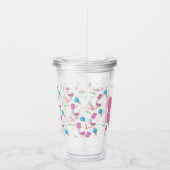 Verre En Acrylique Coutume tropicale de monogramme d'été rose de (Droite)