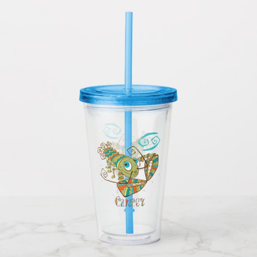 Verre En Acrylique Crabe cancéreuse mignonne (Devant)