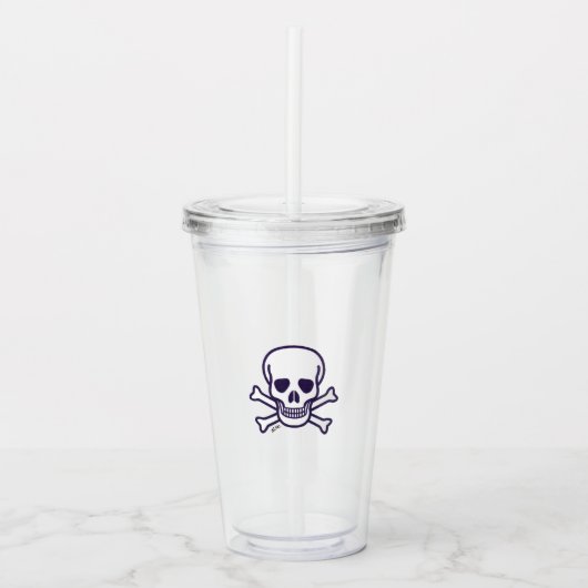 Verre En Acrylique Crâne n Bones blanc transparent acrylique tumbler (Devant)