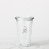 Verre En Acrylique Crâne n Bones blanc transparent acrylique tumbler (Dos)