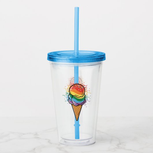 Verre En Acrylique Crème glacée Rainbow LGBTQ+ Pride (Devant)