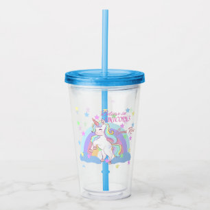 Verre En Acrylique Croire Personnalisée En Unicorns Nom