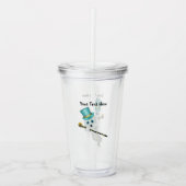 Verre En Acrylique Cuisine Blanc Fancy Fancy Bleu Top Chapeau Canne à (Devant)