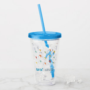 Verre En Acrylique Culbuteur global de GAIN de réseau d'action et