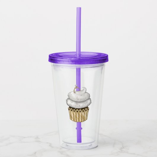 Verre En Acrylique Cupcake Fiançailles doux (Devant)