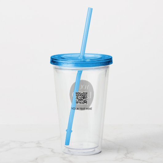 Verre En Acrylique Custom Company Business Logo Branded QR Code (Dos)