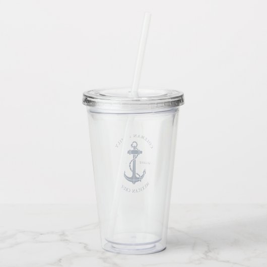 Verre En Acrylique Custom Family Cruise Ship Nautical Anchor Swag (Dos)