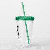 Verre En Acrylique Custom Striped Monogram Initial & Name (Gauche)