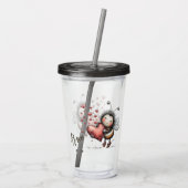 Verre En Acrylique Cute Bee Holding Heart (Dos)