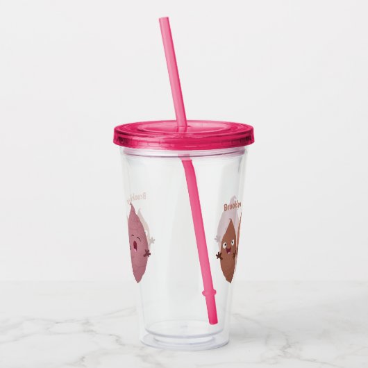 Verre En Acrylique Cute chantant des patates douces caricaturales lég (Gauche)