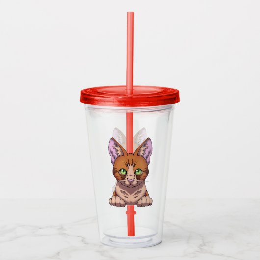 Verre En Acrylique Cute chat (Devant)