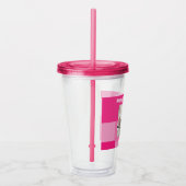 Verre En Acrylique Cute Chien Photo 5Anniversaire rose (Droite)