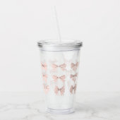 Verre En Acrylique Cute Coquette Bow Pattern Blush Pink (Gauche)