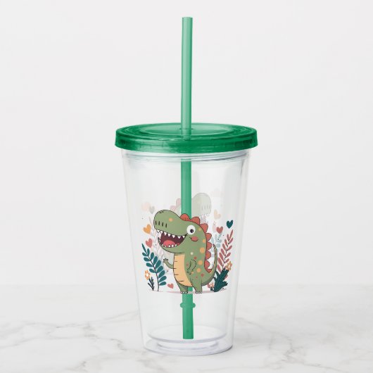 Verre En Acrylique Cute Dinosaur (Devant)