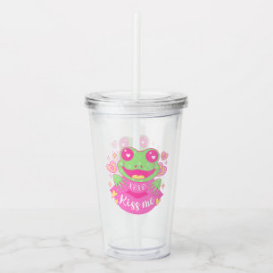 Verre En Acrylique Cute Kiss Me Frog - Xoxo