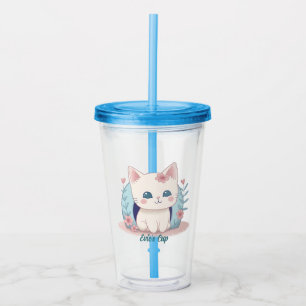 Verre En Acrylique Cute Kitty Kawaii Chibi