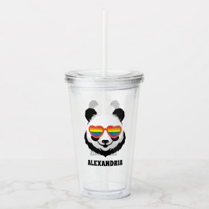 Verre En Acrylique Cute Ours Panda   Arc en ciel   LGBTQ