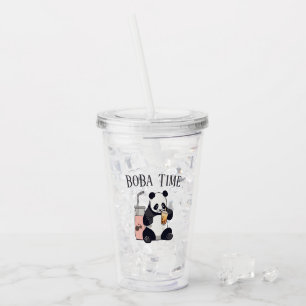 Verre En Acrylique Cute Panda boire du thé à bulle, du boba tea