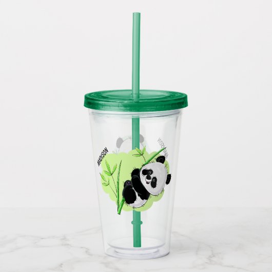 Verre En Acrylique Cute Pandas tondeuse de nom personnalisé 2/2 (Devant)