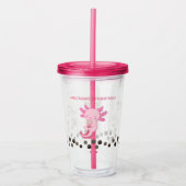 Verre En Acrylique Cute Pink Axolotl Boba Tea (Devant)