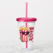 Verre En Acrylique Cute Popcorn Valentine Vous Faites Mon Coeur Pop! (Devant)