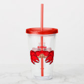 Verre En Acrylique Cute red crab cartoon (Devant)