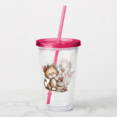 Verre En Acrylique Cute Tiger with Heart Desserts  (Dos)