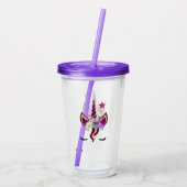 Verre En Acrylique Cute violet Unicorn Corne Personnalisée (Dos)