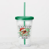 Verre En Acrylique Dabbing All Way Funny Gingerbread Noël (Devant)