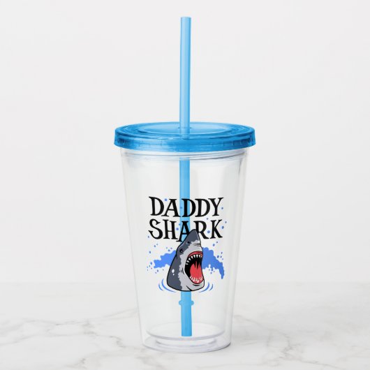 Verre En Acrylique Daddy Shark - Grand Blanc (Devant)