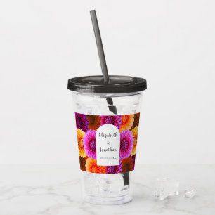 Verre En Acrylique Dahlia Mariage d'automne