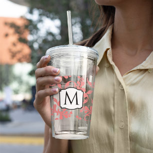 Verre En Acrylique Damas de monogramme
