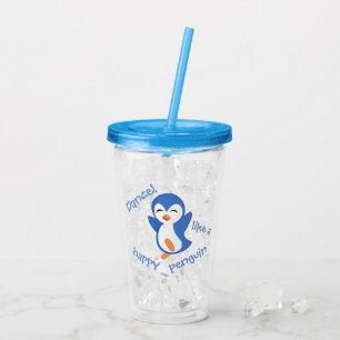 Verre En Acrylique "Danse comme un pingouin heureux "