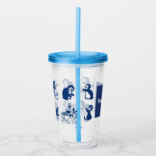 Verre En Acrylique Dauphin, baleines et pingouins (Devant)