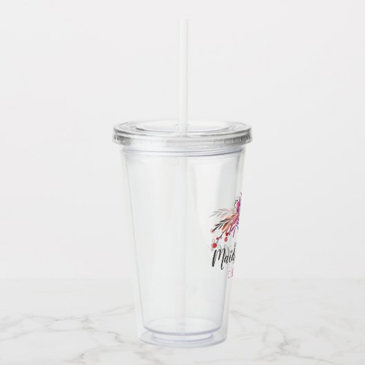 Verre En Acrylique Demoiselle d'Honneur Fleur Personnalisé (Droite)