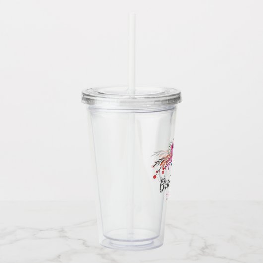 Verre En Acrylique Demoiselle d'honneur Fleurs Personnalisé (Droite)