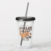 Verre En Acrylique Désolé je suis en retard mon chat était allongé su (Dos)