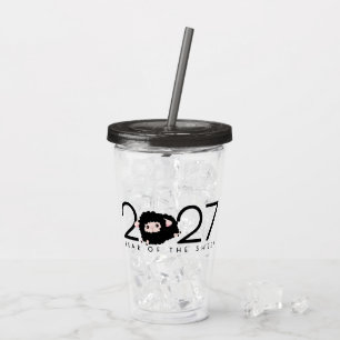 Verre En Acrylique Dessin animé 2027 Nouvel An chinois de la brebis