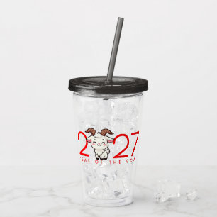 Verre En Acrylique Dessin animé 2027 Nouvel An chinois de la Chèvre