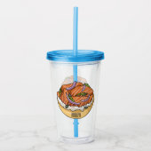 Verre En Acrylique dessin animé de bagel saumon (Devant)