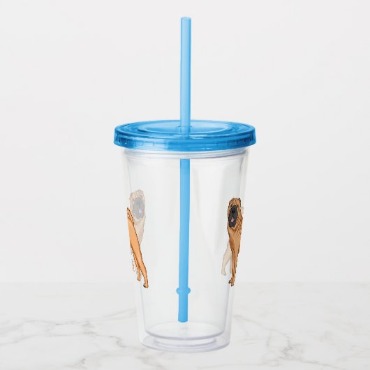 Verre En Acrylique dessin humoristique chinois de chien Shar-Pei (Droite)