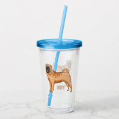 Verre En Acrylique dessin humoristique chinois de chien Shar-Pei (Dos)