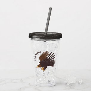Verre En Acrylique dessin humoristique d'aigle royal