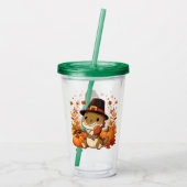 Verre En Acrylique Dinosaur de Thanksgiving mignon (Dos)