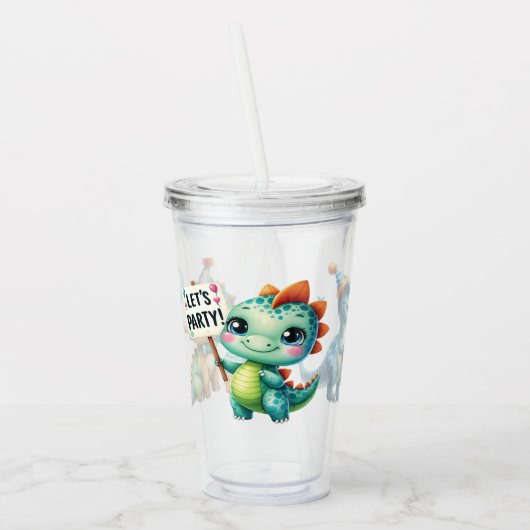 Verre En Acrylique Dinosaur fête d'anniversaire (Gauche)